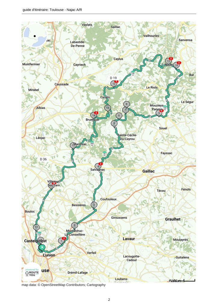 Trace GPX Toulouse-Najac